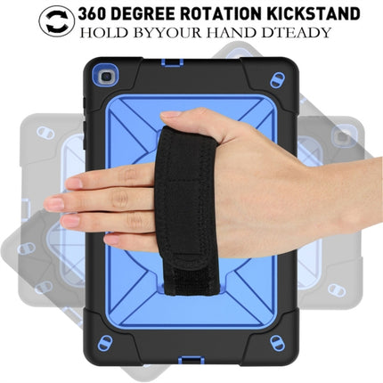 For Galaxy Tab A 8.0 (2019) T290 Contrast Color Silicone + PC Combination Case with Holder(Black + Blue)-garmade.com