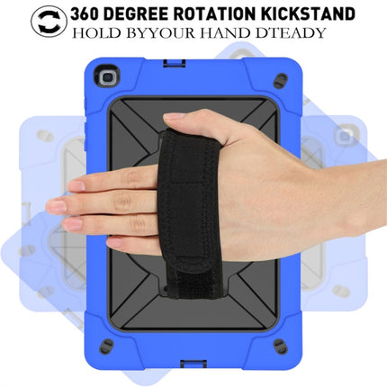 For Galaxy Tab A 8.0 (2019) T290 Contrast Color Silicone + PC Combination Case with Holder(Dark Blue + Black)-garmade.com