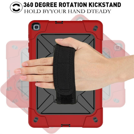 For Galaxy Tab A 8.0 (2019) T290 Contrast Color Silicone + PC Combination Case with Holder(Red + Black)-garmade.com