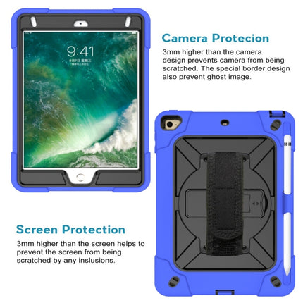 For iPad Mini 5 / 4 Contrast Color Silicone + PC Combination Case with Holder(Dark Blue + Black)-garmade.com