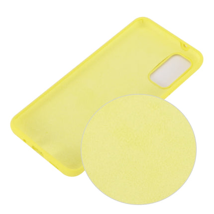 For Galaxy S20+ Solid Color Liquid Silicone Shockproof Full Coverage Protective Case(Yellow)-garmade.com