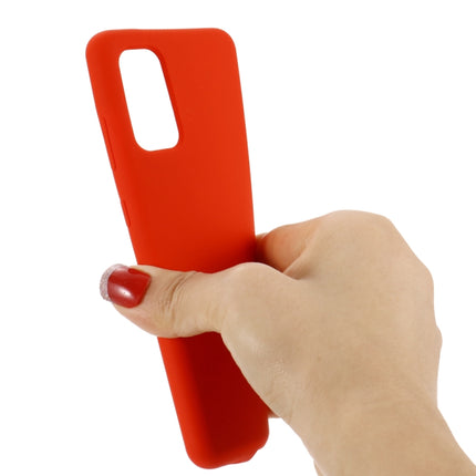 For Galaxy S20+ Solid Color Liquid Silicone Shockproof Full Coverage Protective Case(Red)-garmade.com