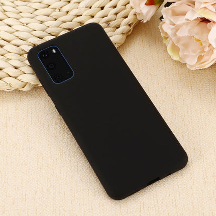 For Galaxy S20+ Solid Color Liquid Silicone Shockproof Full Coverage Protective Case(Black)-garmade.com