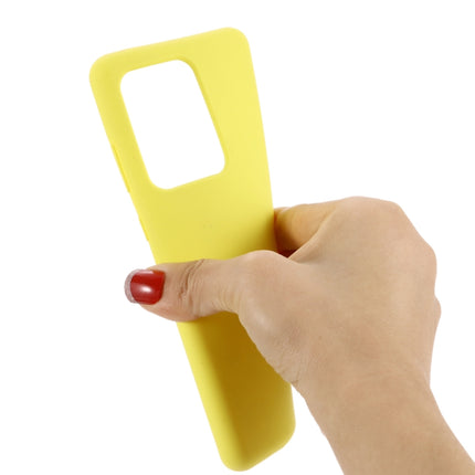 For Galaxy S20 Ultra Solid Color Liquid Silicone Shockproof Full Coverage Protective Case(Yellow)-garmade.com