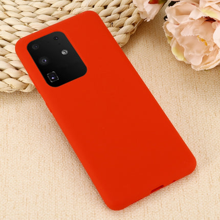 For Galaxy S20 Ultra Solid Color Liquid Silicone Shockproof Full Coverage Protective Case(Red)-garmade.com