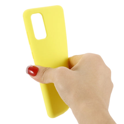 For Galaxy S20 Solid Color Liquid Silicone Shockproof Full Coverage Protective Case(Yellow)-garmade.com