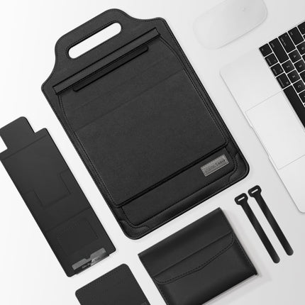 12 inch Multifunctional Mouse Pad Stand Handheld Laptop Bag(Black)-garmade.com