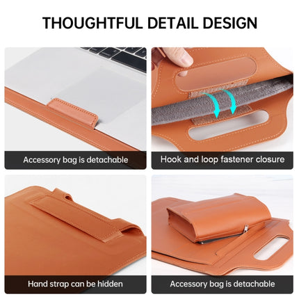 12 inch Multifunctional Mouse Pad Stand Handheld Laptop Bag(Brown)-garmade.com