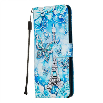 For Galaxy S20+ Colored Drawing Pattern Plain Weave Horizontal Flip Leather Case with Holder & Card Slot & Wallet&Lanyard(Tower Butterfly)-garmade.com
