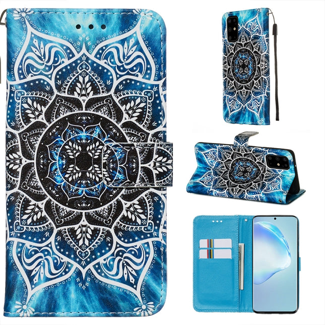 For Galaxy S20+ Colored Drawing Pattern Plain Weave Horizontal Flip Leather Case with Holder & Card Slot & Wallet&Lanyard(Undersea Mandala)-garmade.com