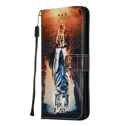 For Galaxy S20+ Colored Drawing Pattern Plain Weave Horizontal Flip Leather Case with Holder & Card Slot & Wallet&Lanyard(Cats And Tigers)-garmade.com