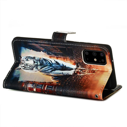 For Galaxy S20+ Colored Drawing Pattern Plain Weave Horizontal Flip Leather Case with Holder & Card Slot & Wallet&Lanyard(Cats And Tigers)-garmade.com