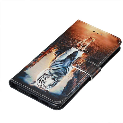 For Galaxy S20+ Colored Drawing Pattern Plain Weave Horizontal Flip Leather Case with Holder & Card Slot & Wallet&Lanyard(Cats And Tigers)-garmade.com