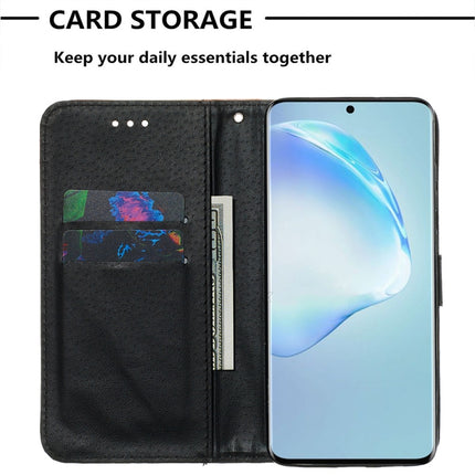For Galaxy S20+ Colored Drawing Pattern Plain Weave Horizontal Flip Leather Case with Holder & Card Slot & Wallet&Lanyard(Rose on Black)-garmade.com