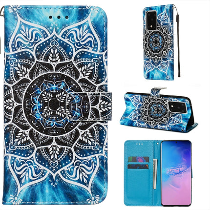 For Galaxy S20 Ultra Colored Drawing Pattern Plain Weave Horizontal Flip Leather Case with Holder & Card Slot & Wallet&Lanyard(Undersea Mandala)-garmade.com