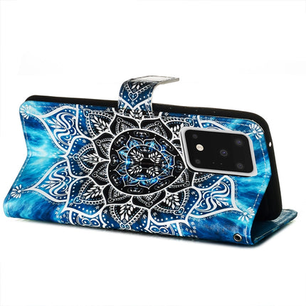 For Galaxy S20 Ultra Colored Drawing Pattern Plain Weave Horizontal Flip Leather Case with Holder & Card Slot & Wallet&Lanyard(Undersea Mandala)-garmade.com