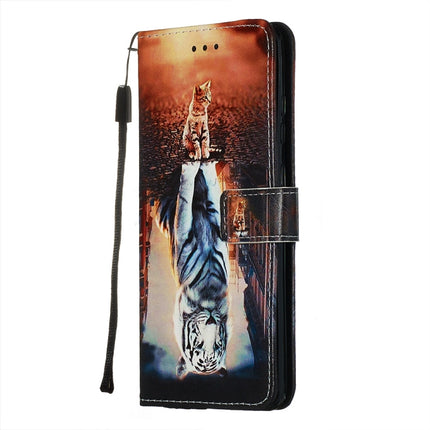 For Galaxy S20 Ultra Colored Drawing Pattern Plain Weave Horizontal Flip Leather Case with Holder & Card Slot & Wallet&Lanyard(Cats And Tigers)-garmade.com