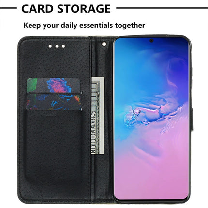 For Galaxy S20 Ultra Colored Drawing Pattern Plain Weave Horizontal Flip Leather Case with Holder & Card Slot & Wallet&Lanyard(Black and white Tiger)-garmade.com