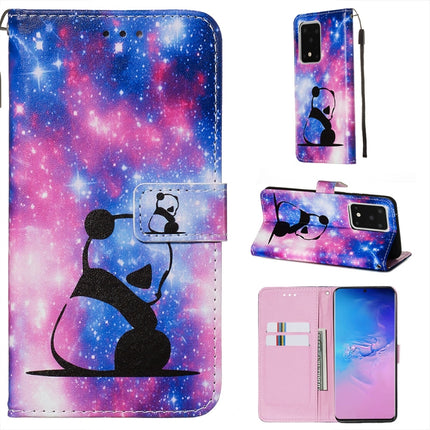 For Galaxy S20 Ultra Colored Drawing Pattern Plain Weave Horizontal Flip Leather Case with Holder & Card Slot & Wallet&Lanyard(Baby Panda)-garmade.com