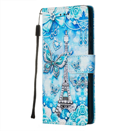 For Galaxy S20 Colored Drawing Pattern Plain Weave Horizontal Flip Leather Case with Holder & Card Slot & Wallet&Lanyard(Tower Butterfly)-garmade.com