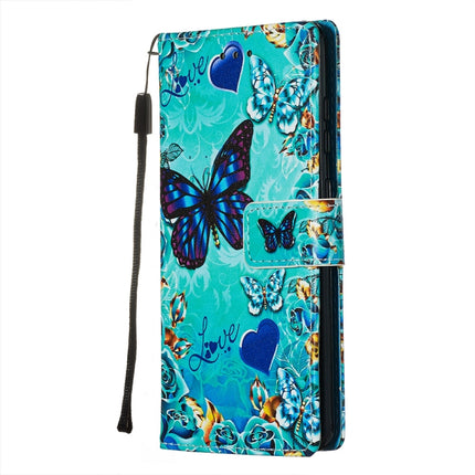 For Galaxy S20 Colored Drawing Pattern Plain Weave Horizontal Flip Leather Case with Holder & Card Slot & Wallet&Lanyard(Caring Butterfly)-garmade.com