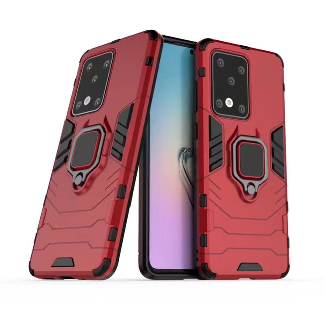 For Galaxy S20 Ultra Panther PC + TPU Shockproof Protective Case(Red)-garmade.com