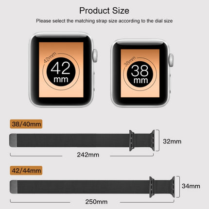 For Apple Watch Series 6 & SE & 5 & 4 44mm / 3 & 2 & 1 42mm Mutural Milanese Stainless Steel Watchband(Black)-garmade.com