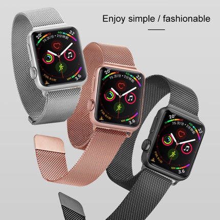 For Apple Watch Series 6 & SE & 5 & 4 44mm / 3 & 2 & 1 42mm Mutural Milanese Stainless Steel Watchband(Rose Gold)-garmade.com