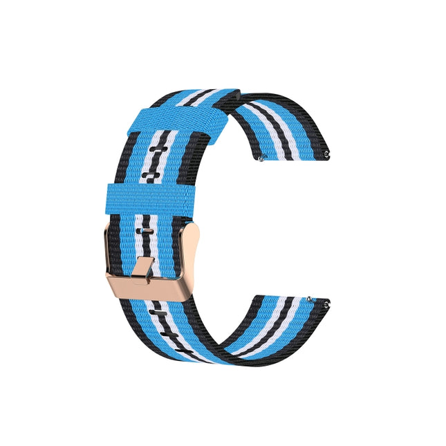 For Huawei B5 Nylon Strap(Black Sky Blue)-garmade.com