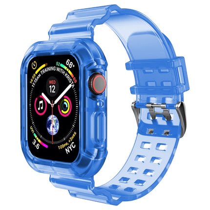 Transparent Watch Band For Apple Watch Series 9&8&7 41mm / SE 3&SE 2&6&SE&5&4 40mm / 3&2&1 38mm(Transparent Blue)-garmade.com