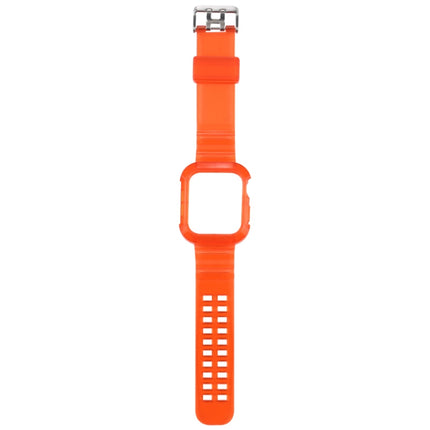 Transparent Watch Band For Apple Watch Series 8&7 45mm / SE 2&6&SE&5&4 44mm / 3&2&1 42mm(Transparent Red)-garmade.com