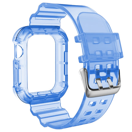 Transparent Watch Band For Apple Watch Series 8&7 45mm / SE 2&6&SE&5&4 44mm / 3&2&1 42mm(Transparent Blue)-garmade.com
