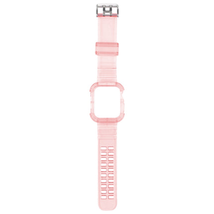 Transparent Watch Band For Apple Watch Series 8&7 45mm / SE 2&6&SE&5&4 44mm / 3&2&1 42mm(Transparent Pink)-garmade.com