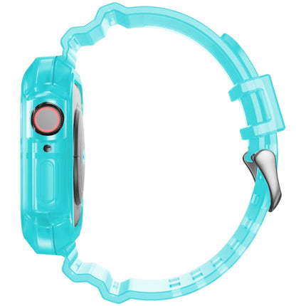 Transparent Watch Band For Apple Watch Series 8&7 45mm / SE 2&6&SE&5&4 44mm / 3&2&1 42mm(Transparent Cyan)-garmade.com