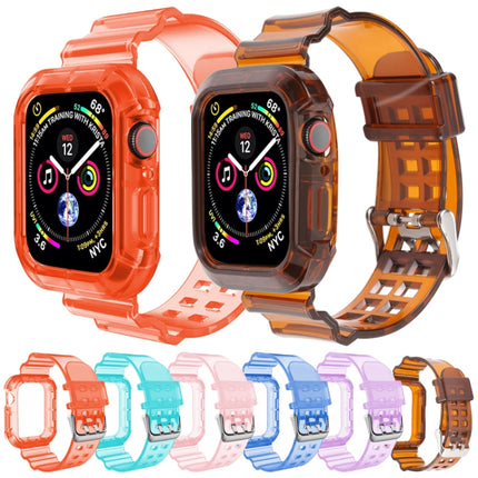 Transparent Watch Band For Apple Watch Series 8&7 45mm / SE 2&6&SE&5&4 44mm / 3&2&1 42mm(Transparent Cyan)-garmade.com