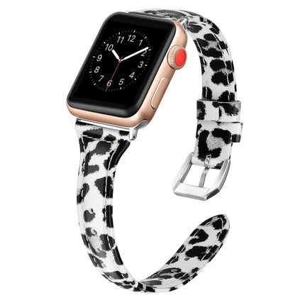 Genuine Leather Watch Band For Apple Watch Ultra 49mm&Watch Ultra 2 49mm / Series 9&8&7 45mm / SE 3&SE 2&6&SE&5&4 44mm / 3&2&1 42mm(Grey Leopard Print)-garmade.com