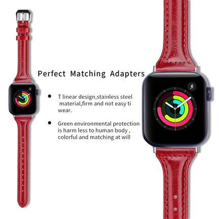 Genuine Leather Watch Band For Apple Watch Ultra 49mm&Watch Ultra 2 49mm / Series 9&8&7 45mm / SE 3&SE 2&6&SE&5&4 44mm / 3&2&1 42mm(Tree Cream Red)-garmade.com