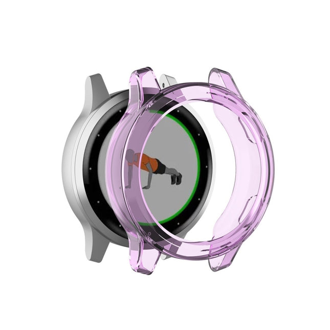 For Garmin Vivoactive 4 TPU Protective Shell(Transparent Purple)-garmade.com