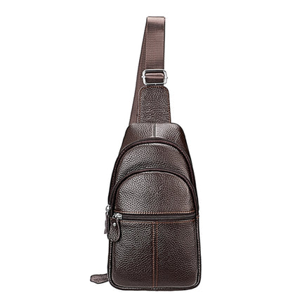 6076 Casual Genuine Leather Crossbody Chest Bag For Men and Women(Coffee)-garmade.com