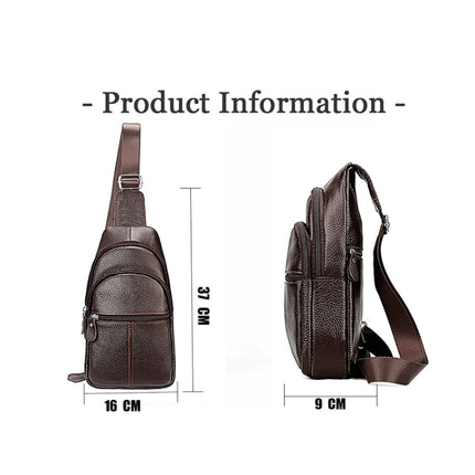 6076 Casual Genuine Leather Crossbody Chest Bag For Men and Women(Black)-garmade.com