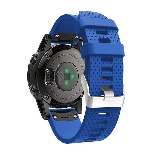 For Garmin Fenix 5S Silicone Strap(Sapphire)-garmade.com