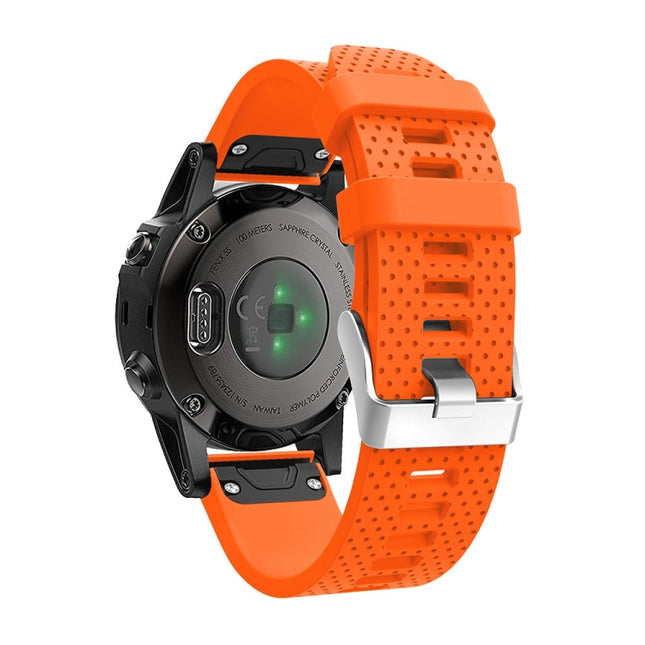 For Garmin Fenix 5S Silicone Strap(Orange)-garmade.com