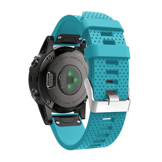 For Garmin Fenix 5S Silicone Strap(Official Blue)-garmade.com