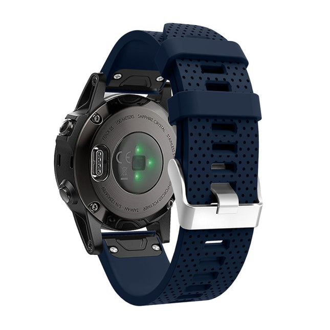 For Garmin Fenix 5S Silicone Strap(Navy Blue)-garmade.com