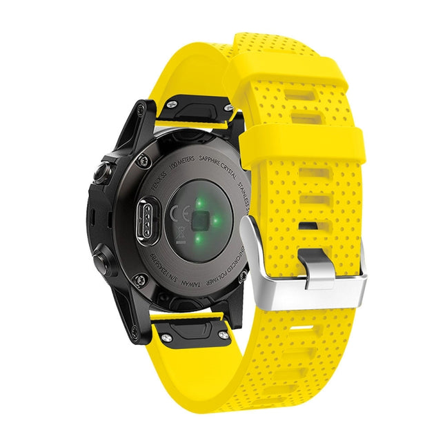 For Garmin Fenix 5S Silicone Strap(Yellow)-garmade.com
