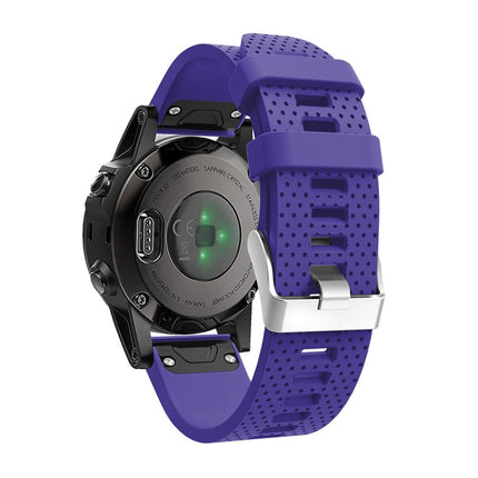 For Garmin Fenix 5S Silicone Strap(Purple)-garmade.com