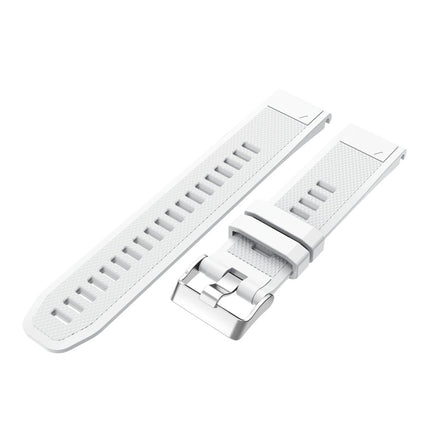 For Garmin Fenix 5 Silicone Strap(White)-garmade.com