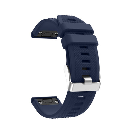 For Garmin Fenix 5 Silicone Strap(Navy Blue)-garmade.com