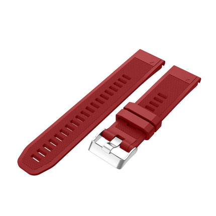 For Garmin Fenix 5 Silicone Strap(Red)-garmade.com