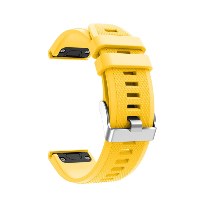 For Garmin Fenix 5 Silicone Strap(Yellow)-garmade.com